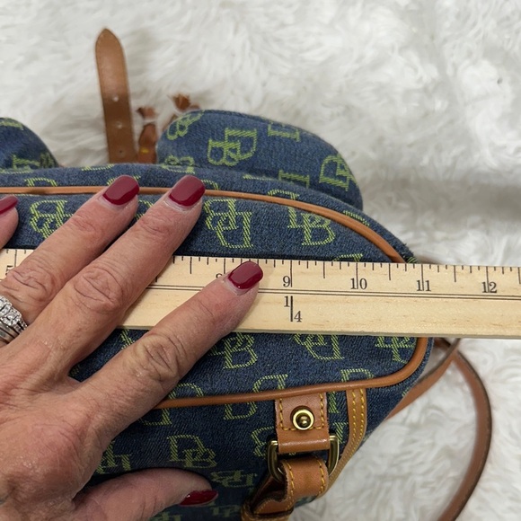 Dooney & Bourke Vintage Navy and Tan Signature Backpack Excellent Condition - Picture 7 of 16